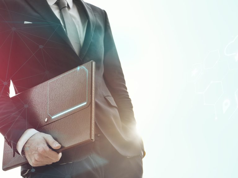 Businessman with a leather briefcase